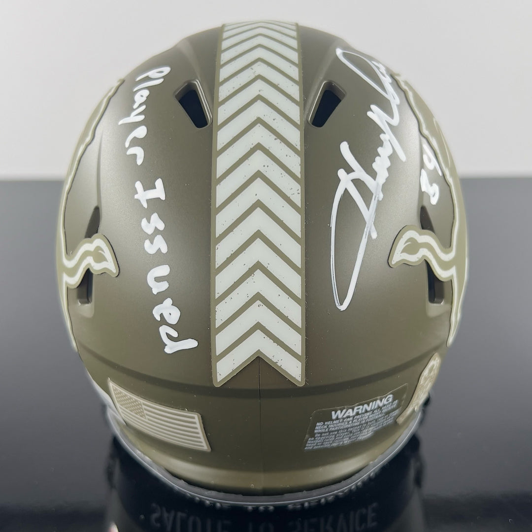 Herman Moore Signed Speed NFL Salute to Service 2022 Mini Helmet with Beckett Authentication