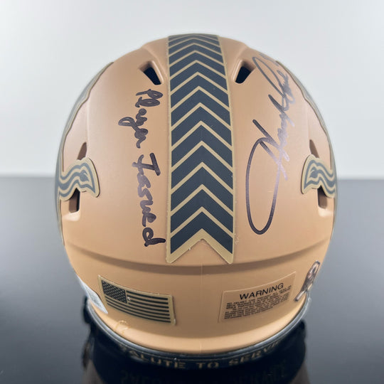 Herman Moore Signed Speed NFL 2023 Lions Salute to Service Mini Helmet with Beckett Authentication