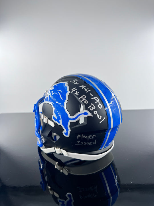 Autographed Player-Issued Detroit Lions Black Mini-Helmet