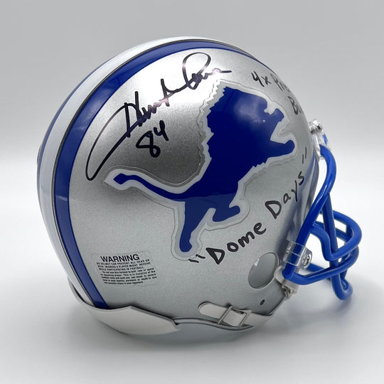 Herman Moore 'Dome Days' Autographed Detroit Lions Throwback Mini-Helmet Beckett Certified