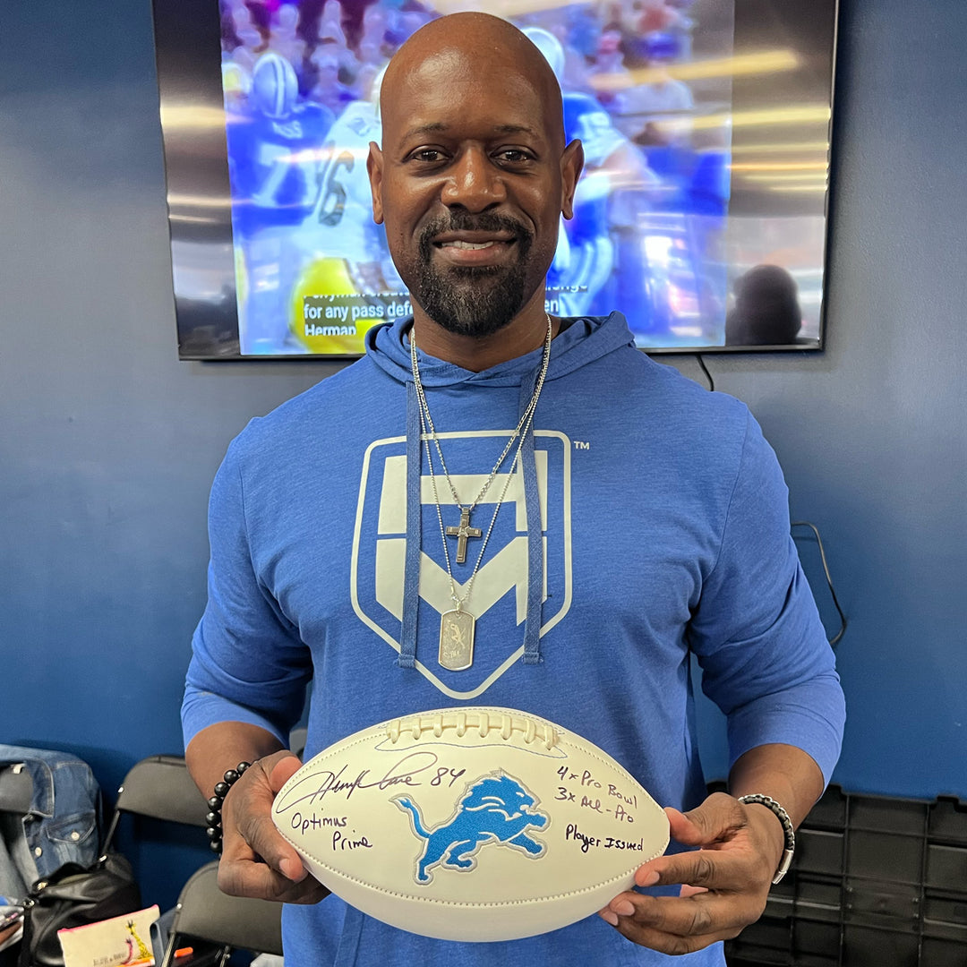 Herman Moore Signed Detroit Lions Football with Beckett Authentication
