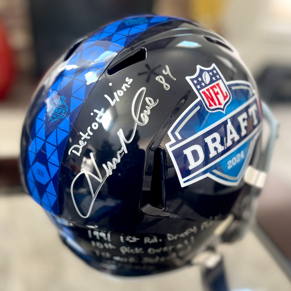 2024 NFL Draft Full Size Replica Helmet Autographed by Herman Moore