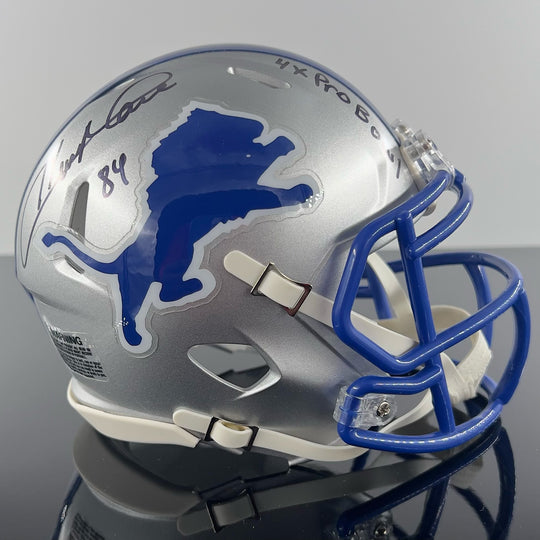 Herman Moore Signed Speed NFL 2023 Lions Throwback Mini-Helmet with Beckett Authentication