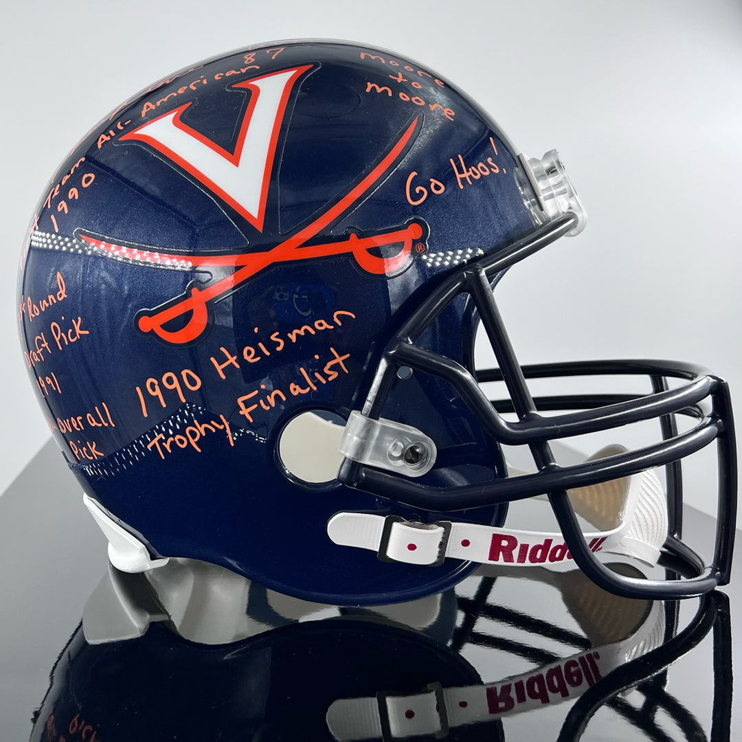 Herman Moore Player-Issued Signed Virginia Replica Helmet