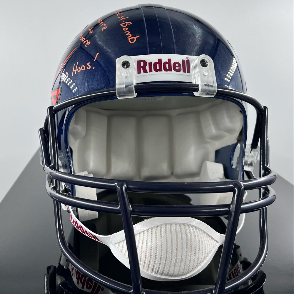 Herman Moore Player-Issued Signed Virginia Replica Helmet